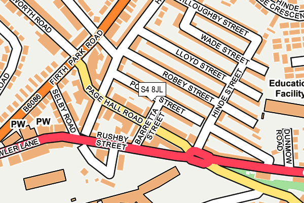 S4 8JL map - OS OpenMap – Local (Ordnance Survey)