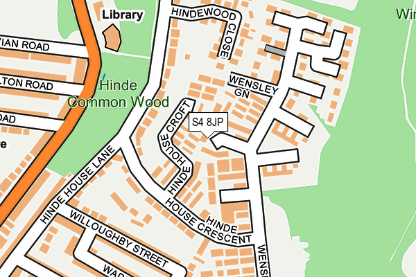 S4 8JP map - OS OpenMap – Local (Ordnance Survey)