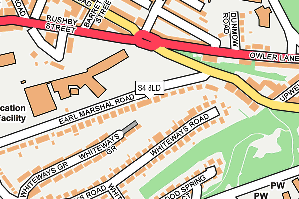 S4 8LD map - OS OpenMap – Local (Ordnance Survey)