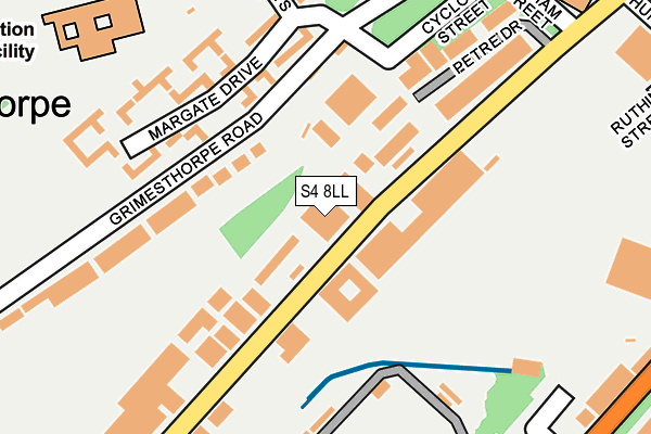 S4 8LL map - OS OpenMap – Local (Ordnance Survey)
