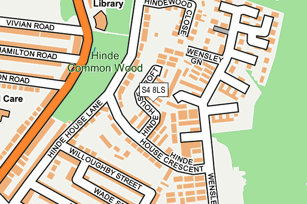 S4 8LS map - OS OpenMap – Local (Ordnance Survey)