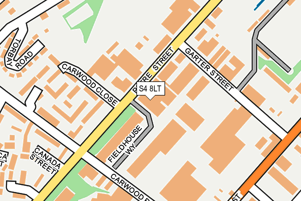 S4 8LT map - OS OpenMap – Local (Ordnance Survey)