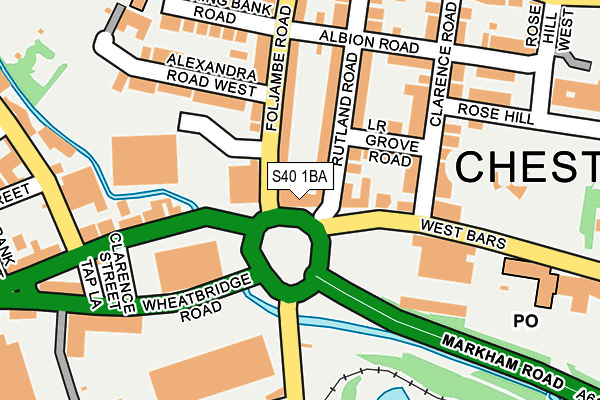 S40 1BA map - OS OpenMap – Local (Ordnance Survey)