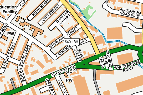 S40 1BH map - OS OpenMap – Local (Ordnance Survey)