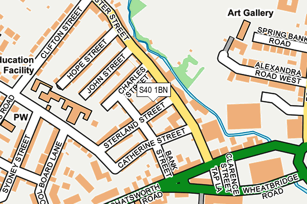 S40 1BN map - OS OpenMap – Local (Ordnance Survey)