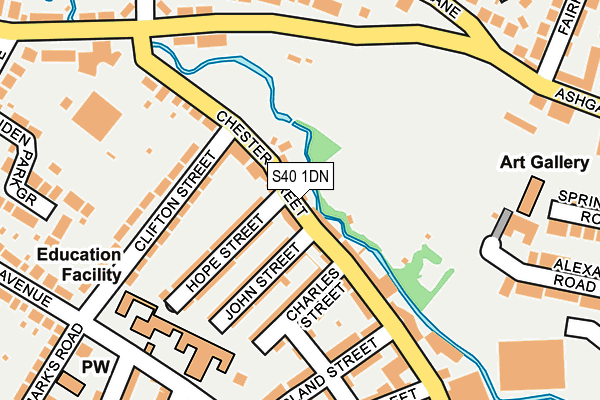 S40 1DN map - OS OpenMap – Local (Ordnance Survey)