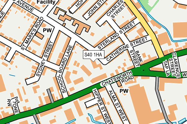 S40 1HA map - OS OpenMap – Local (Ordnance Survey)