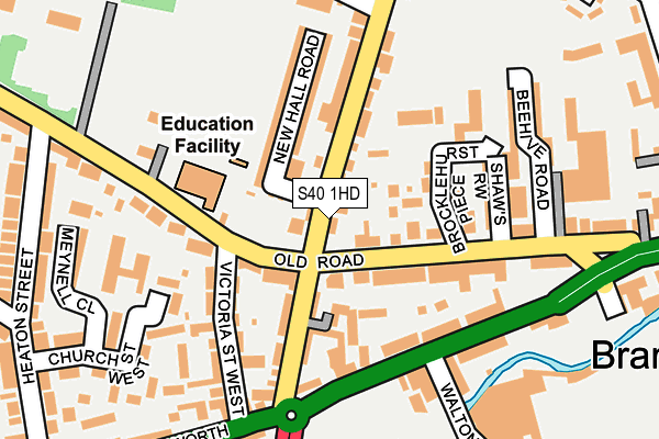 S40 1HD map - OS OpenMap – Local (Ordnance Survey)