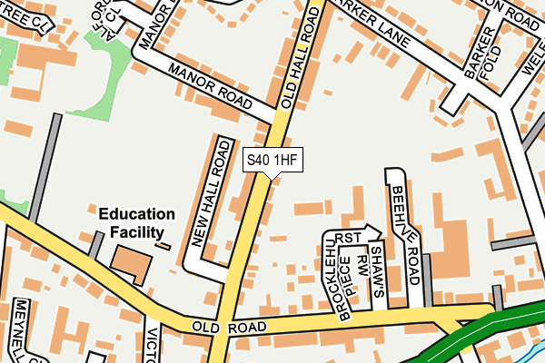 S40 1HF map - OS OpenMap – Local (Ordnance Survey)