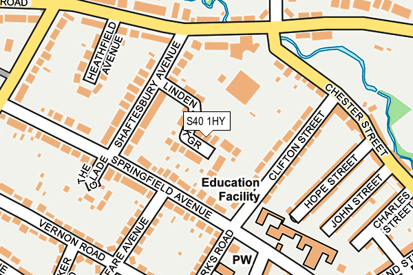 S40 1HY map - OS OpenMap – Local (Ordnance Survey)