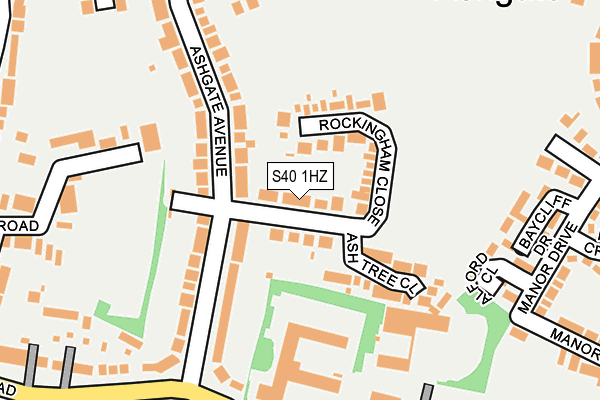 S40 1HZ map - OS OpenMap – Local (Ordnance Survey)