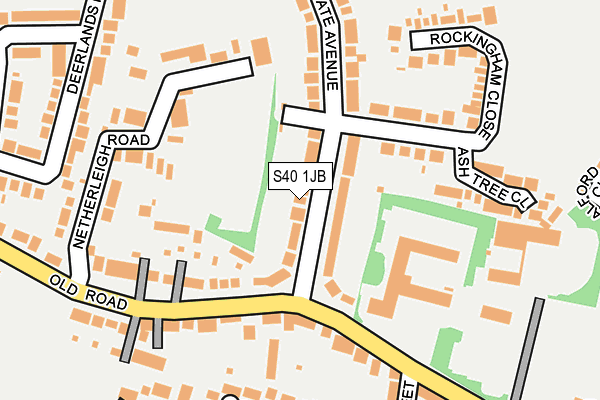 S40 1JB map - OS OpenMap – Local (Ordnance Survey)