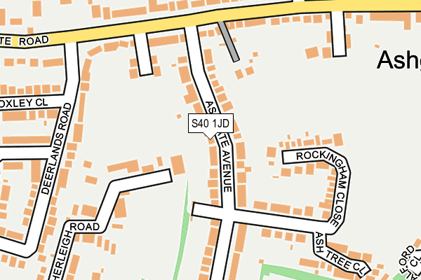S40 1JD map - OS OpenMap – Local (Ordnance Survey)