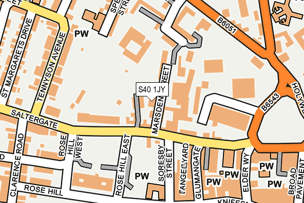 S40 1JY map - OS OpenMap – Local (Ordnance Survey)