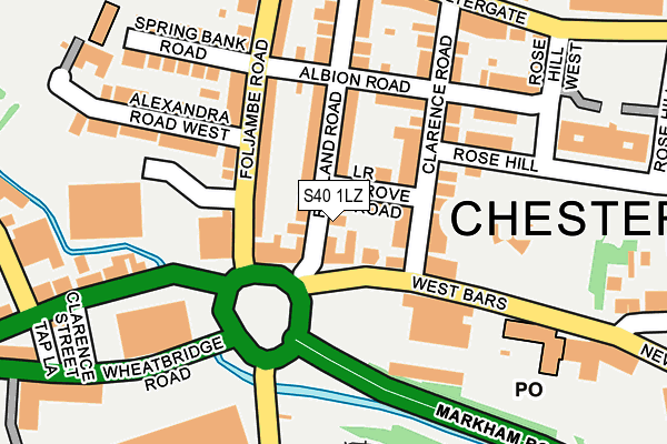 S40 1LZ map - OS OpenMap – Local (Ordnance Survey)