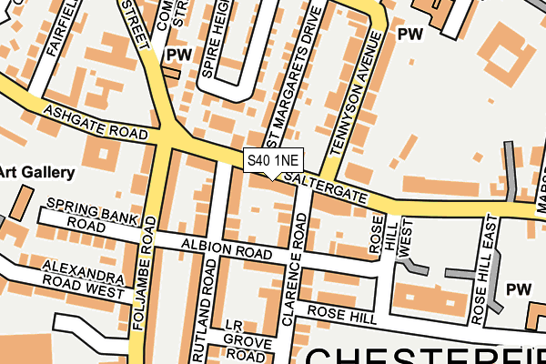 S40 1NE map - OS OpenMap – Local (Ordnance Survey)