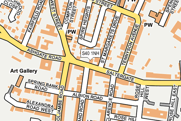 S40 1NH map - OS OpenMap – Local (Ordnance Survey)