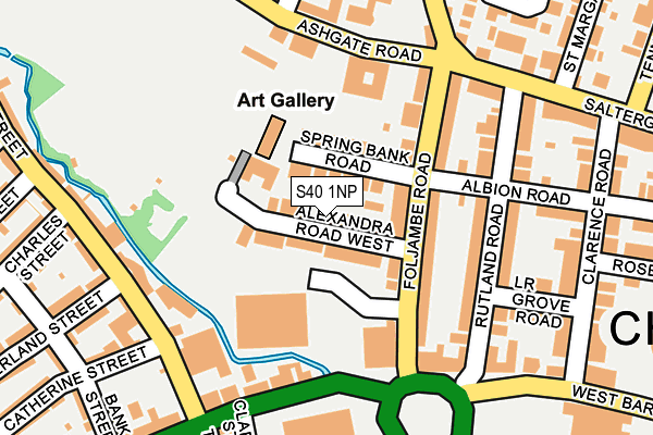 S40 1NP map - OS OpenMap – Local (Ordnance Survey)