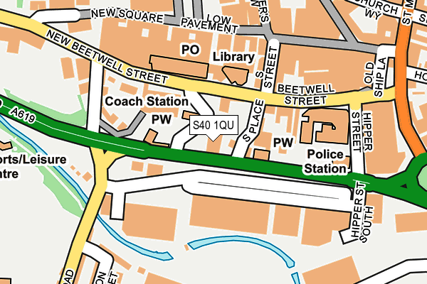 S40 1QU map - OS OpenMap – Local (Ordnance Survey)