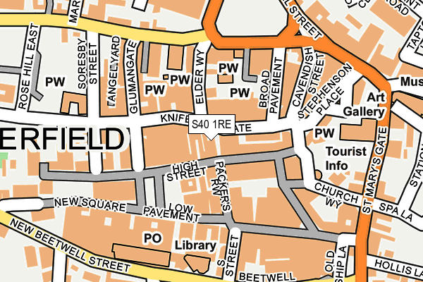 S40 1RE map - OS OpenMap – Local (Ordnance Survey)