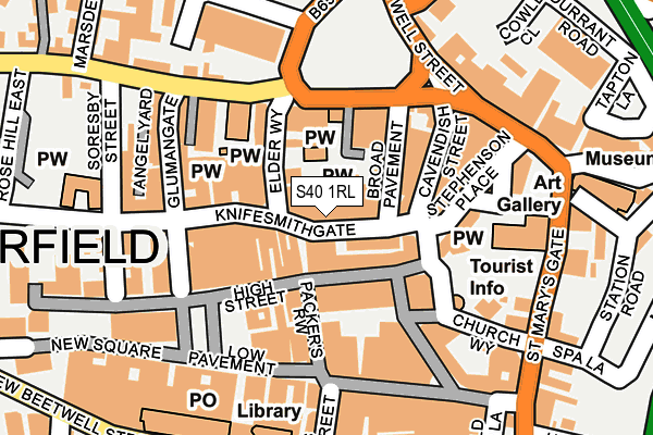 S40 1RL map - OS OpenMap – Local (Ordnance Survey)