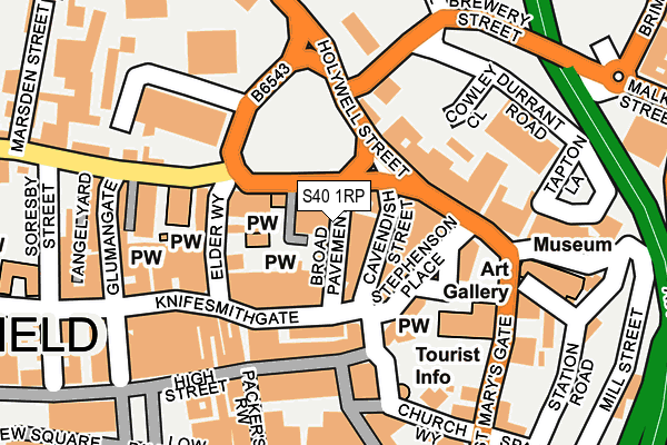 S40 1RP map - OS OpenMap – Local (Ordnance Survey)