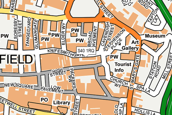 S40 1RQ map - OS OpenMap – Local (Ordnance Survey)