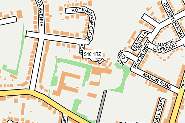 S40 1RZ map - OS OpenMap – Local (Ordnance Survey)