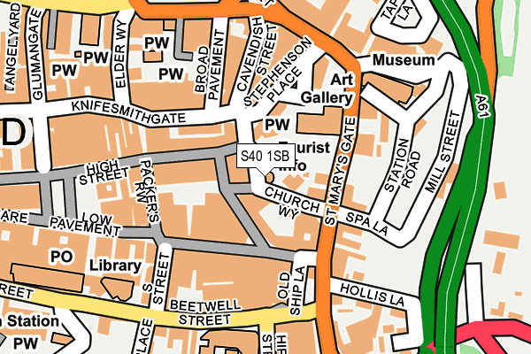 S40 1SB map - OS OpenMap – Local (Ordnance Survey)