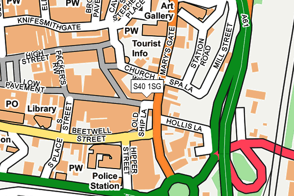 S40 1SG map - OS OpenMap – Local (Ordnance Survey)