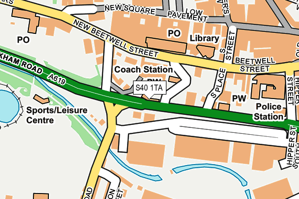S40 1TA map - OS OpenMap – Local (Ordnance Survey)