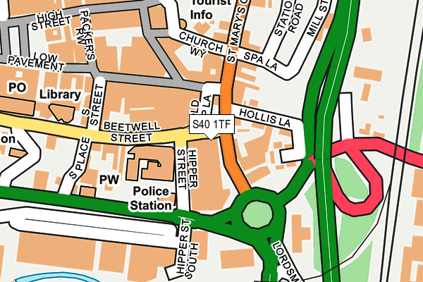 S40 1TF map - OS OpenMap – Local (Ordnance Survey)