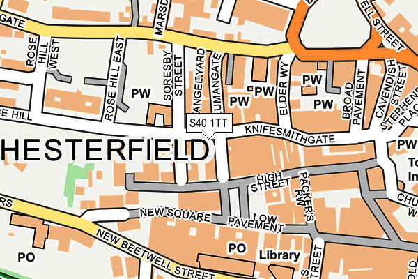 S40 1TT map - OS OpenMap – Local (Ordnance Survey)