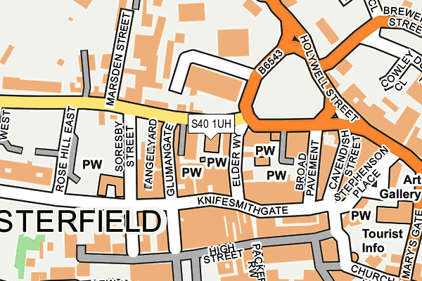 S40 1UH map - OS OpenMap – Local (Ordnance Survey)