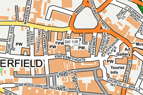 S40 1UR map - OS OpenMap – Local (Ordnance Survey)