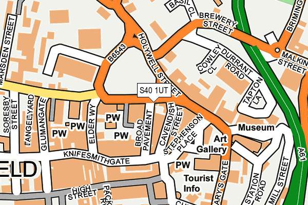 S40 1UT map - OS OpenMap – Local (Ordnance Survey)