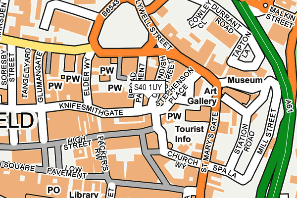 S40 1UY map - OS OpenMap – Local (Ordnance Survey)
