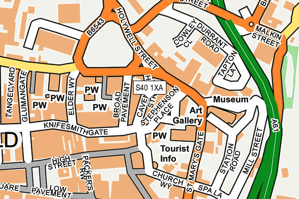 S40 1XA map - OS OpenMap – Local (Ordnance Survey)