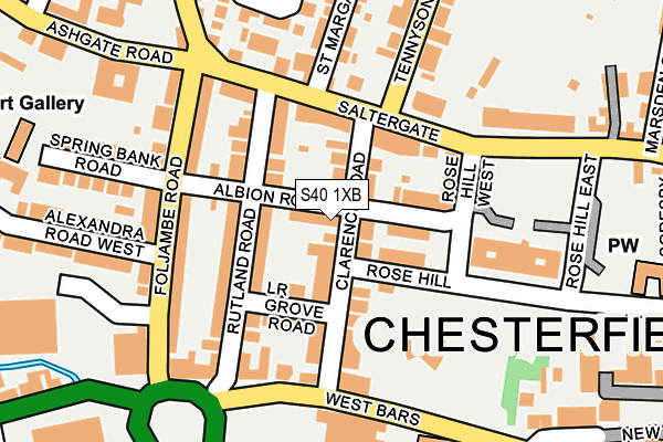 S40 1XB map - OS OpenMap – Local (Ordnance Survey)