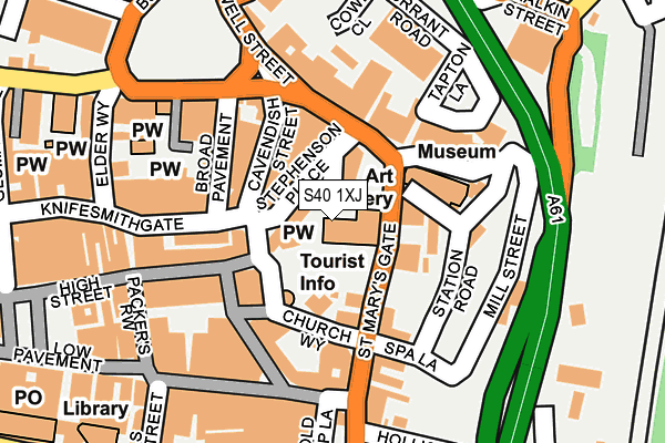 S40 1XJ map - OS OpenMap – Local (Ordnance Survey)