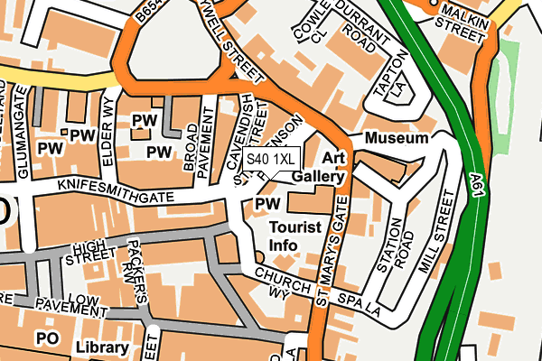 S40 1XL map - OS OpenMap – Local (Ordnance Survey)
