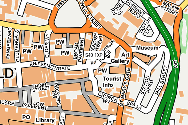 S40 1XP map - OS OpenMap – Local (Ordnance Survey)