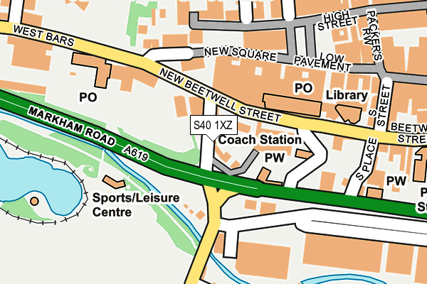 S40 1XZ map - OS OpenMap – Local (Ordnance Survey)