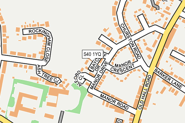 S40 1YQ map - OS OpenMap – Local (Ordnance Survey)