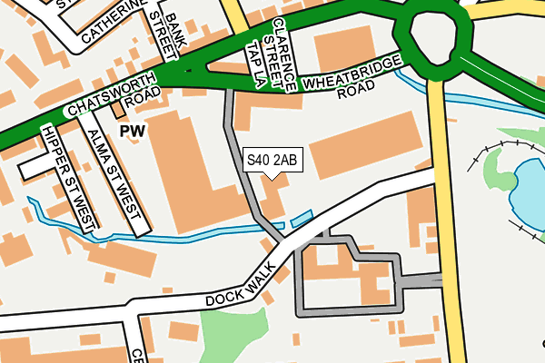 S40 2AB map - OS OpenMap – Local (Ordnance Survey)