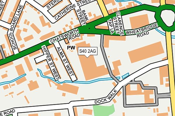 S40 2AG map - OS OpenMap – Local (Ordnance Survey)