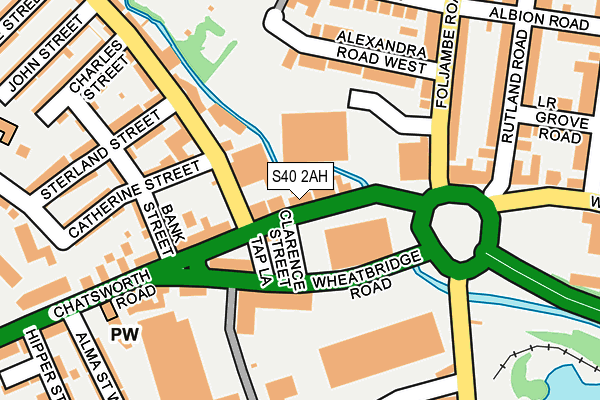 S40 2AH map - OS OpenMap – Local (Ordnance Survey)