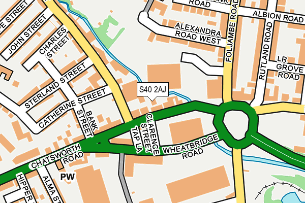 S40 2AJ map - OS OpenMap – Local (Ordnance Survey)