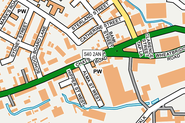 S40 2AN map - OS OpenMap – Local (Ordnance Survey)