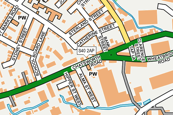 S40 2AP map - OS OpenMap – Local (Ordnance Survey)